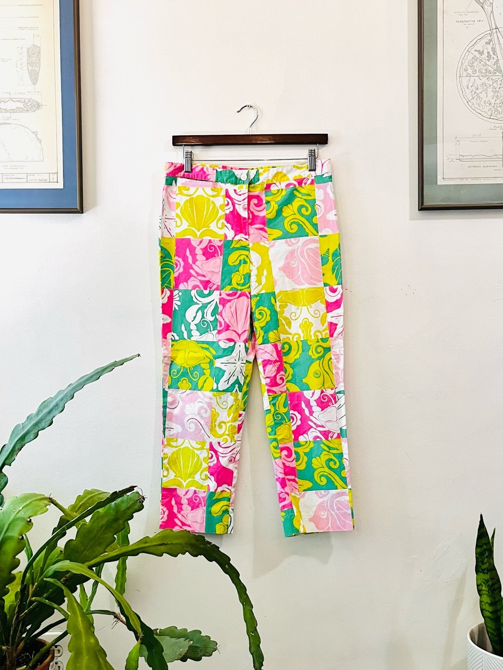 Vintage Lilly Pulitzer Multicolored Patchwork Capri Pants